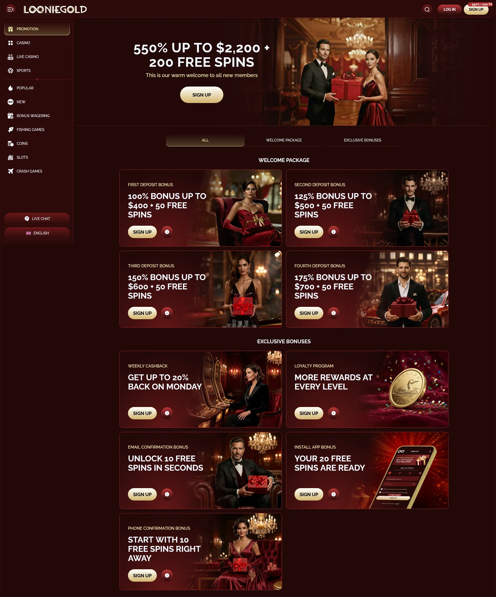 Regular promotions and weekly bonuses at LoonieGold Casino